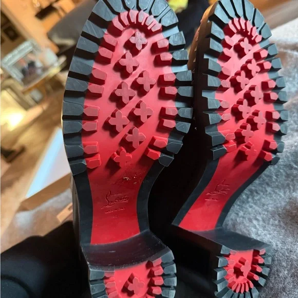 Christian Louboutin Birgitta Lug 70 Calf Black Ankle Boots with Silver Zippers - Picture 8 of 10